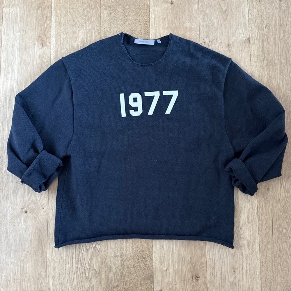 Essentials Fear of God Sweatshirt Raw Edge 1977 Size M Gray
